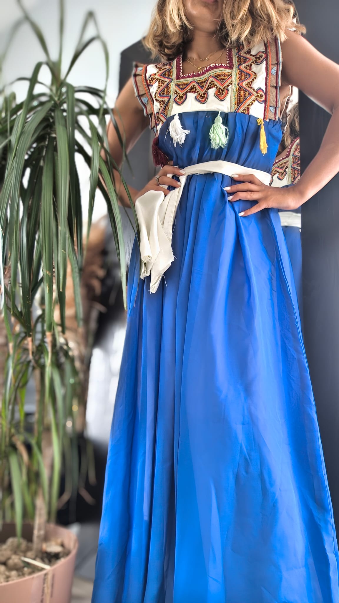 Robe Kabyle bleu moderne
